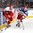 TORONTO, CANADA - JANUARY 2: Denamrk's Mathias Rondbjerg #7 flicks the puck over Russia's Kirill Belyayev #14 stick during quarterfinal round action at the 2017 IIHF World Junior Championship. (Photo by Matt Zambonin/HHOF-IIHF Images)


